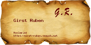 Girst Ruben névjegykártya